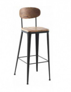 Taburetes de Interior. Taburete Acero Madera