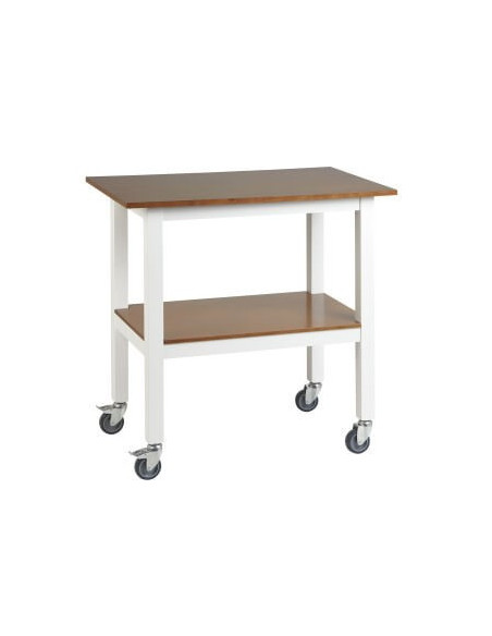 Carro de servicio camarera Hosteleria Madera con Ruedas 80cm combinado