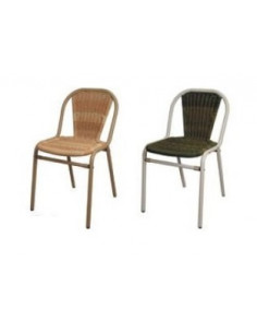 Sillas de Exterior. Silla Carla de aluminio para terrazas