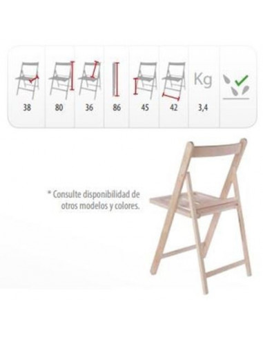 Eventos y catering. Silla plegable de madera de haya BASIC