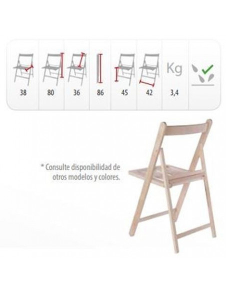Eventos y catering. Silla plegable de madera de haya BASIC