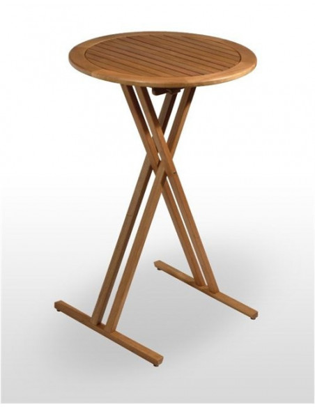 Mesa plegable de terraza en madera color teka Benidorm H