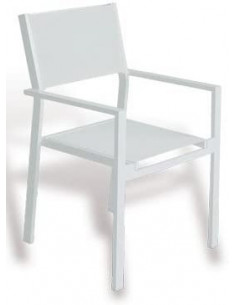 Sillas de Exterior. Sillón de aluminio y textilene TAHA