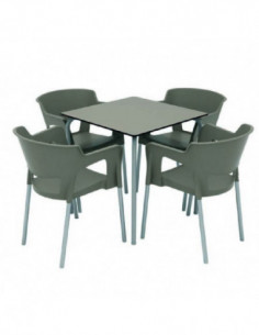 Mesas de Exterior. OFERTA Pack terraza bar mesa + 4 sillas