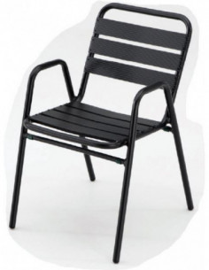 Sillas de Exterior. Sillón de terraza apilble de aluminio Recto 7