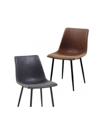 Sillas Sillones y Sofás. Silla vintage en cuero sintético con base patín Sillas Sillones y Sofás. Silla vintage en cuero sintético con base patín