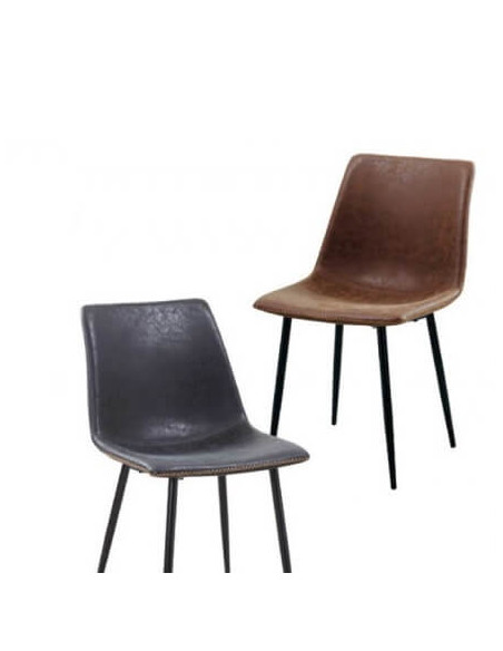 Sillas Sillones y Sofás. Silla vintage en cuero sintético con base patín Sillas Sillones y Sofás. Silla vintage en cuero sintético con base patín