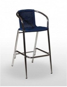 Taburetes de Exterior. Taburete Mediterraneo con respaldo y brazos