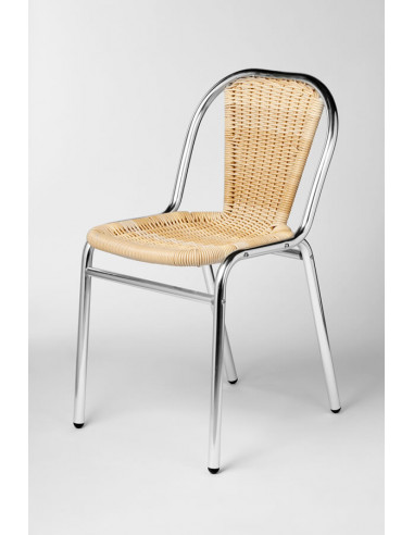 Sillas de Exterior. Silla Carla de aluminio para terrazas