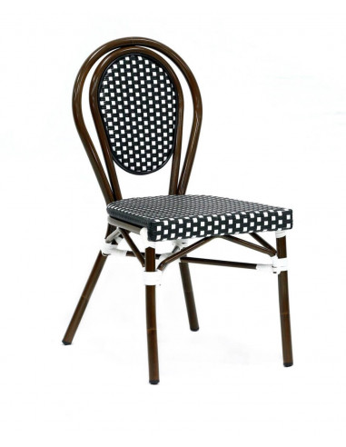 Sillas de Exterior. Silla Dijon en aluminio y ratán para restaurantes