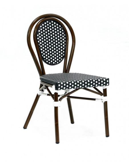 Sillas de Exterior. Silla Dijon en aluminio y ratán para restaurantes