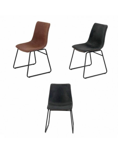Sillas Sillones y Sofás. Silla vintage en cuero sintético con base patín Sillas Sillones y Sofás. Silla vintage en cuero sintético con base patín