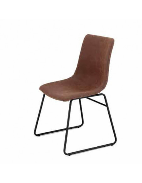 Sillas Sillones y Sofás. Silla vintage en cuero sintético con base patín Sillas Sillones y Sofás. Silla vintage en cuero sintético con base patín