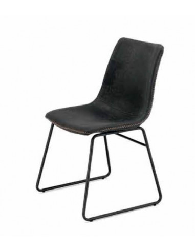 Sillas Sillones y Sofás. Silla vintage en cuero sintético con base patín Sillas Sillones y Sofás. Silla vintage en cuero sintético con base patín