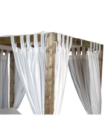 Cama Balinesa Estructura de madera respaldo reclinable de 2m - Camas Balinesas