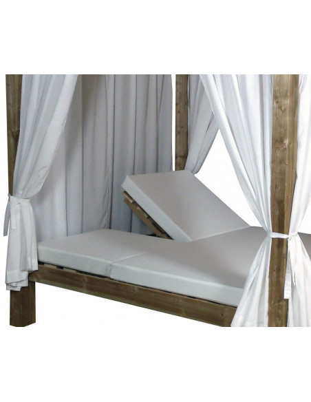 Cama Balinesa Estructura de madera respaldo reclinable de 2m - Camas Balinesas