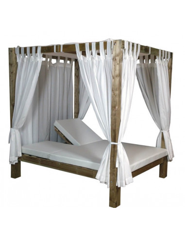 Camas Balinesas. Cama Balinesa Estructura de madera respaldo reclinable de 2m