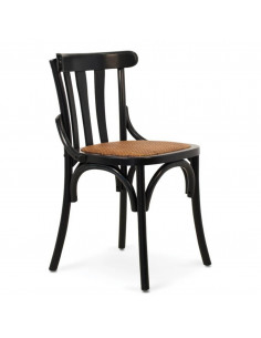 Sillas de Interior. Silla de madera café bistrot asiento ratan