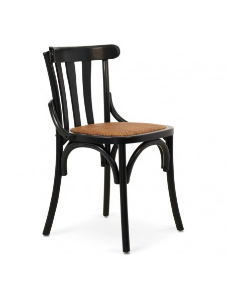 Sillas de Interior. Silla de madera café bistrot asiento ratan