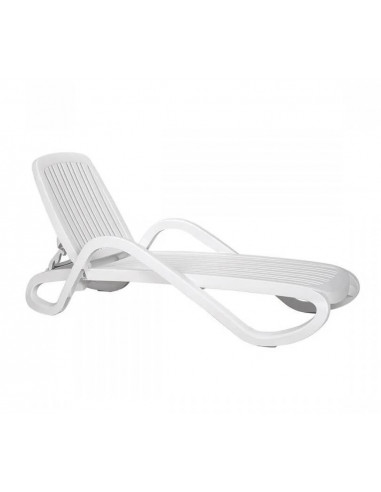 Tumbona EDEN de plástico para playa y piscina blanco