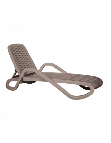 Tumbona EDEN de plástico para playa y piscina taupe