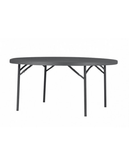 Mesa plegable Redonda 160 diámetro Premium gris oscuero