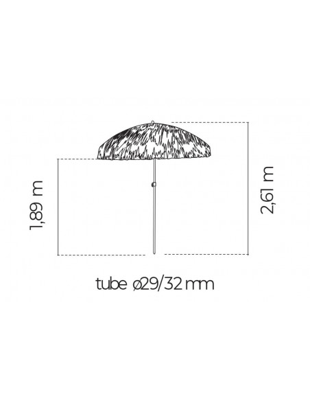 Parasol  Manila Natural 2m medidas