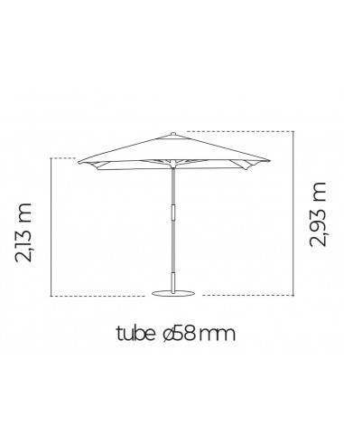 Parasol de madera JAVA 3x3 Metros medidas