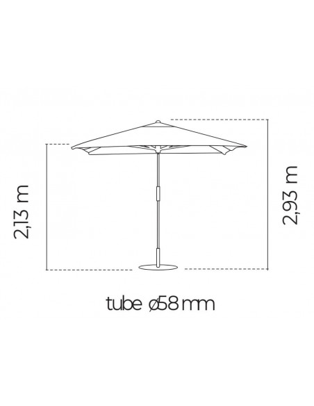 Parasol de madera JAVA 3x3 Metros medidas