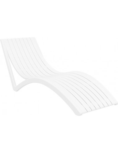 Tumbona Slim para piscina apilable blanca