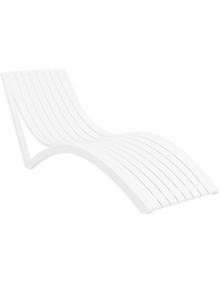 Tumbona Slim para piscina apilable blanca