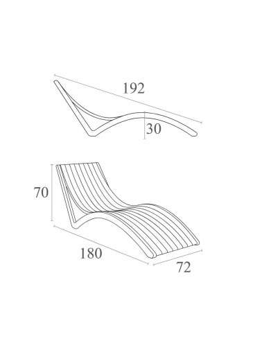Tumbona Slim para piscina medidas