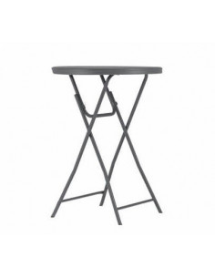 Eventos y catering. Mesa Plegable Cocktail alta redonda 80cm Gris oscuro