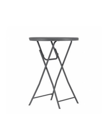 Eventos y catering. Mesa Plegable Cocktail alta redonda 80cm Gris oscuro