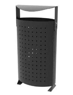 Papelera urbana con tapa de...