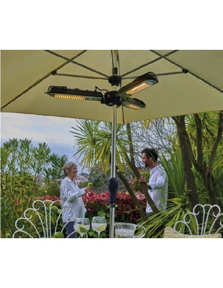 Calefactor Sombrilla. Calefactor de exterior eléctrico por infrarrojos