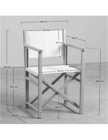 Sillón director Menorquina de loneta RH2040.C medidas Sillón director Menorquina de loneta RH2040.C medidas