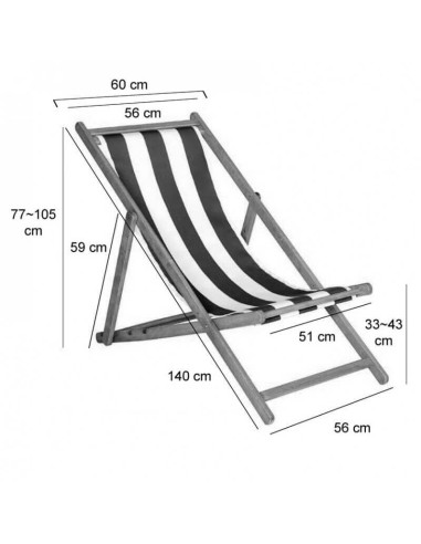 Medidas Hamaca Menorquina Premium plegable de loneta