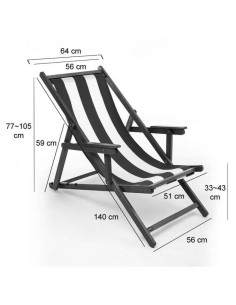 Hamaca Menorquina Premium plegable de loneta con brazos RH2040.HB 2