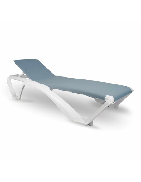 Tumbona Marina estructura blanca tela jeans 3976