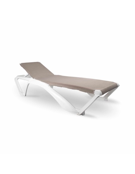 Tumbona Marina estructura blanca tela ceniza 5577