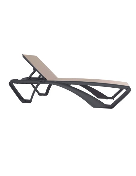 Tumbona Marina estructura antracita tela beige 3978