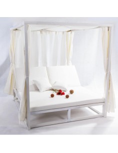 Cama balinesa de aluminio taupe beige 2