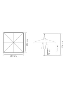 PARASOL ALUMINIO 2,5X2,5 m - Sombrillas 2