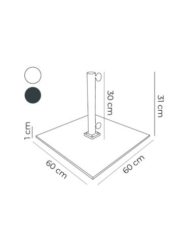 Base 36kg metálica para parasol plana