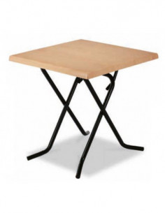 Mesa plegable 70x70cm tipo tijera sevelit pino viejo 2