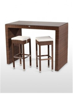 Mesas altas. Mesa alta barra Modena 75 con taburetes Conjunto