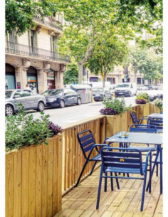 Cerramientos Terraza. Separador de terraza de madera jardinera Hortalia