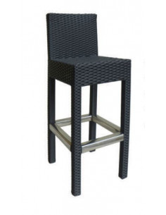 Taburetes de Exterior. Taburete RATTAN con respaldo